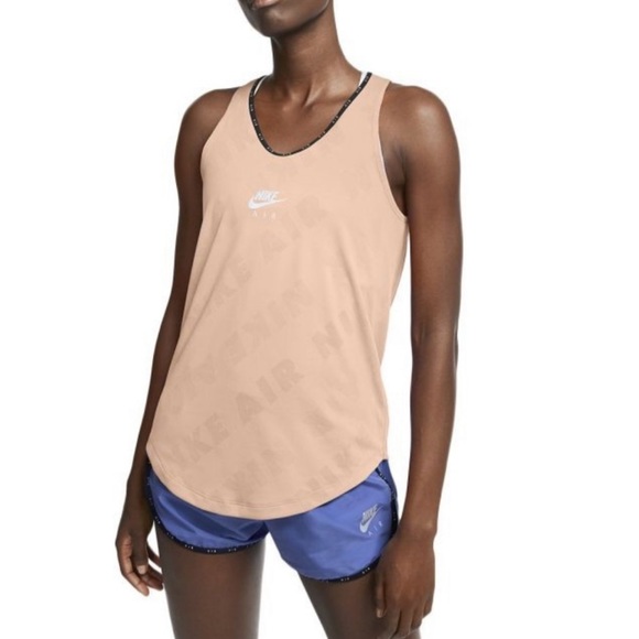 Nike Tops - Nike Air Dri Fit Tank All Over Logo Running Top Coral Size Large